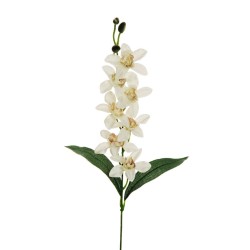 Lot de 24 - Tige artificielle d'orchidée dendrobium X7, 67 cm - crème 