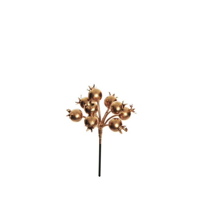 Lot de 96 - Pic artificiel de mini églantier, 12,5 cm - or 