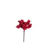 Lot de 96 - Pic artificiel de mini baies, 12 cm - rouge 