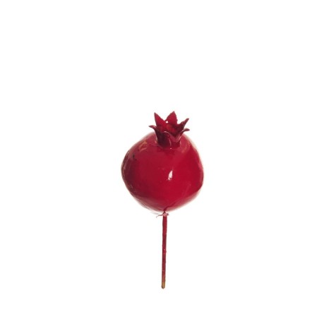 Lot de 48 - Pic artificiel de grenade, D. 6 cm, 15 cm - rouge 