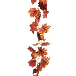 Lot de 10 - Guirlande artificielle de grenades X12, 170 cm - marron orangé 