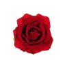 Lot de 7 - Tête artificielle de rose velours, D. 35 cm, 18 cm - rouge 