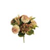 Lot de 12 - Buisson artificiel de dahlia et hortensia X11, 49 cm - café marron vert 