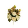 Lot de 12 - Demi-buisson artificiel de pivoine et hortensia X7, 51 cm - crème 