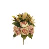 Lot de 12 - Demi-buisson artificiel de pivoine et hortensia X7, 51 cm - café crème 
