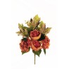 Lot de 12 - Demi-buisson artificiel de pivoine et hortensia X7, 51 cm - orange 
