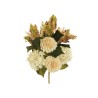 Lot de 12 - Demi-buisson artificiel de dahlia et hortensia X7, 50 cm - crème 