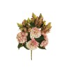 Lot de 12 - Demi-buisson artificiel de dahlia et hortensia X7, 50 cm - mauve rose 