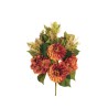 Lot de 12 - Demi-buisson artificiel de dahlia et hortensia X7, 50 cm - orange 