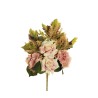 Lot de 12 - Demi-buisson artificiel de rose Regina et hortensia X7, 50 cm - mauve rose 