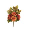 Lot de 12 - Demi-buisson artificiel de rose Regina et hortensia X7, 50 cm - orange 
