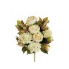 Lot de 10 - Demi-buisson artificiel de pivoine et hortensia X11, 51 cm - crème 