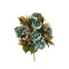 Lot de 10 - Demi-buisson artificiel de pivoine et hortensia X11, 51 cm - bleu poussiéreux 