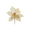 Lot de 24 - Pic artificiel de poinsettia velours, D. 22 cm, 26 cm - crème 