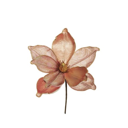 Lot de 24 - Pic artificiel de magnolia velours, D. 20 cm, 29 cm - rose 