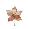 Lot de 24 - Pic artificiel de magnolia velours, D. 20 cm, 29 cm - rose 