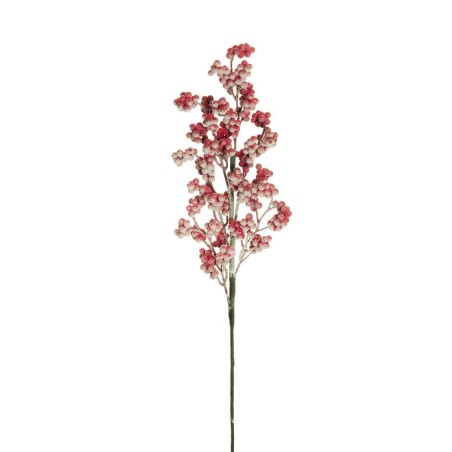 Lot de 24 - Tige artificielle de mini baies enneigées, 56 cm - rouge 