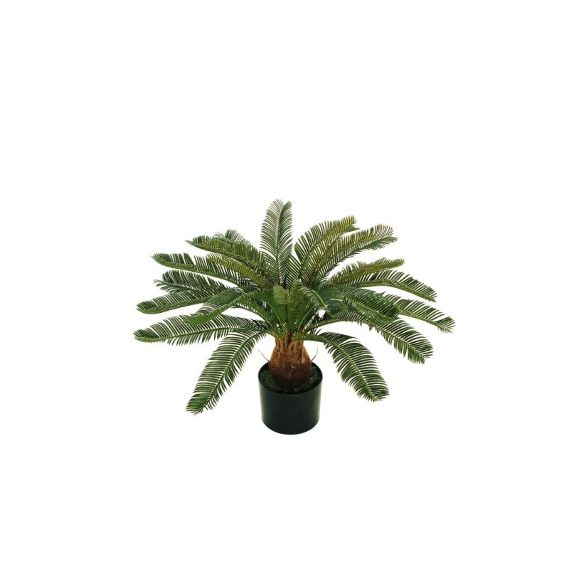 Lot de 4 - Plante artificielle de cycas anti-UV en pot, 60 cm - vert 