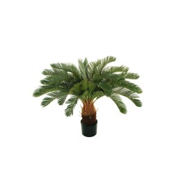 Lot de 2 - Plante artificielle de cycas anti-UV en pot, 90 cm - vert 