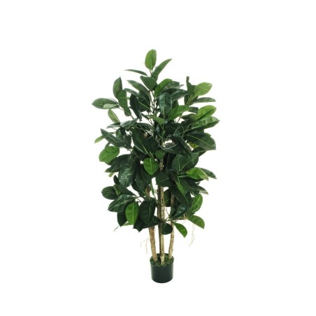 Lot de 2 - Arbre artificiel caoutchouc en pot, 150 cm - vert 