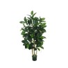 Lot de 2 - Arbre artificiel caoutchouc en pot, 150 cm - vert 
