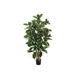 Lot de 2 - Arbre artificiel caoutchouc en pot, 150 cm - panaché 