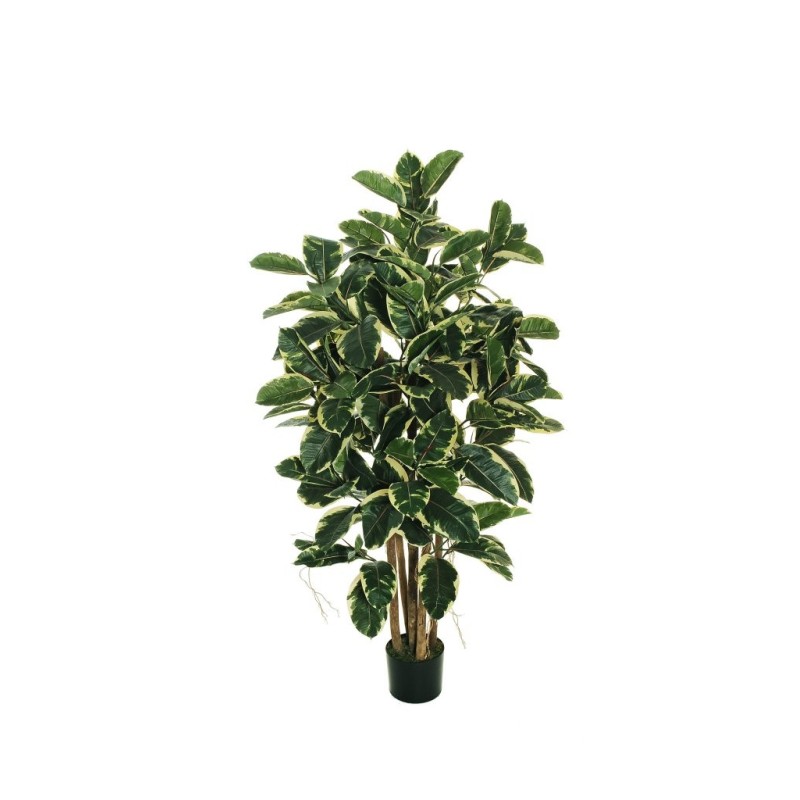 Lot de 2 - Arbre artificiel caoutchouc en pot, 150 cm - panaché 