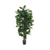 Lot de 2 - Arbre artificiel caoutchouc en pot, 180 cm - vert 