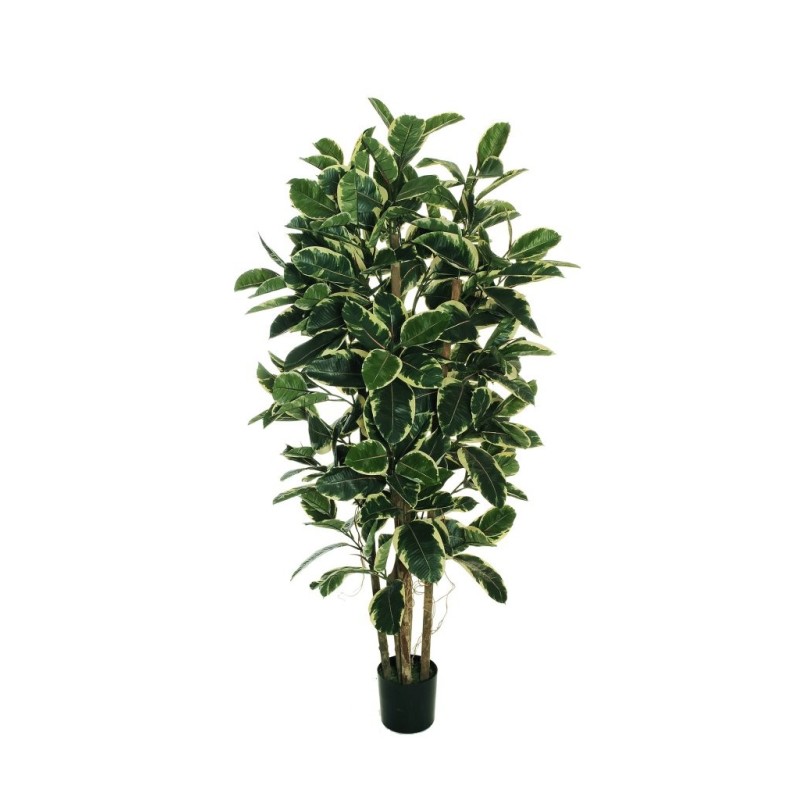 Lot de 2 - Arbre artificiel caoutchouc en pot, 180 cm - panaché 