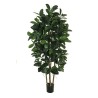 Lot de 2 - Arbre artificiel caoutchouc en pot, 210 cm - vert 