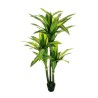 Lot de 4 - Plante artificielle de dracaena fragrans en pot toucher réel, 160 cm - vert jaune 