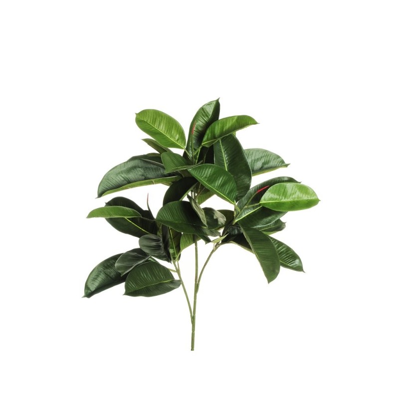 Lot de 6 - Tige artificielle de plante caoutchouc, 95 cm - vert 