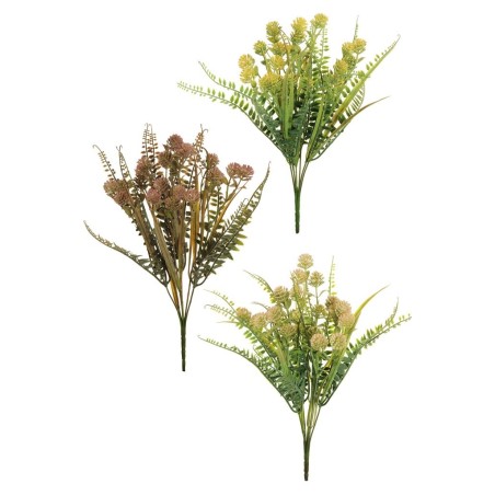 Lot de 24 - Buisson artificiel de chardons floqués X7, 38 cm - rose violet jaune 