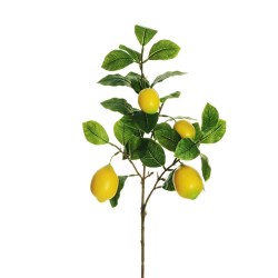 Lot de 12 - Tige artificielle de citrons toucher réel, 86 cm - jaune 