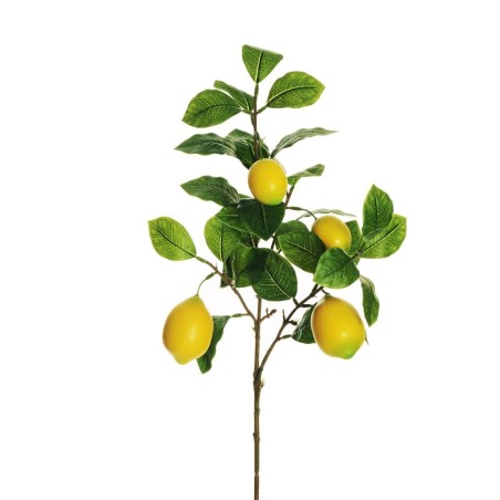 Lot de 12 - Tige artificielle de citrons toucher réel, 86 cm - jaune 