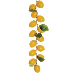 Lot de 6 - Courte guirlande artificielle de citrons toucher réel X14, 53 cm - jaune 