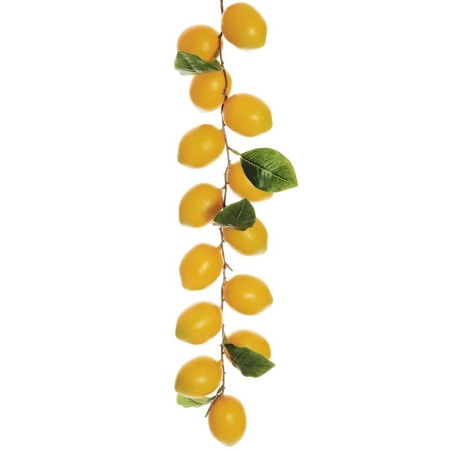 Lot de 6 - Courte guirlande artificielle de citrons toucher réel X14, 53 cm - jaune 