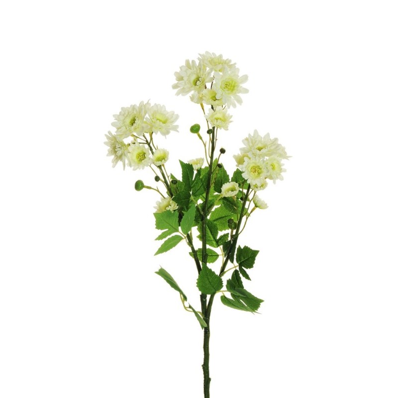 Lot de 12 - Tige artificielle de chrysanthème X3, 78 cm - blanc 