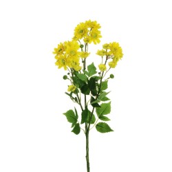 Lot de 12 - Tige artificielle de chrysanthème X3, 78 cm - jaune 