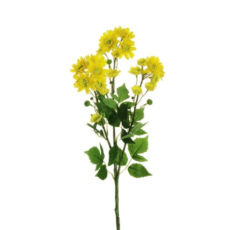 Lot de 12 - Tige artificielle de chrysanthème X3, 78 cm - jaune 