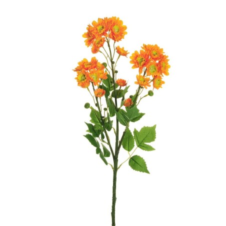 Lot de 12 - Tige artificielle de chrysanthème X3, 78 cm - orange 