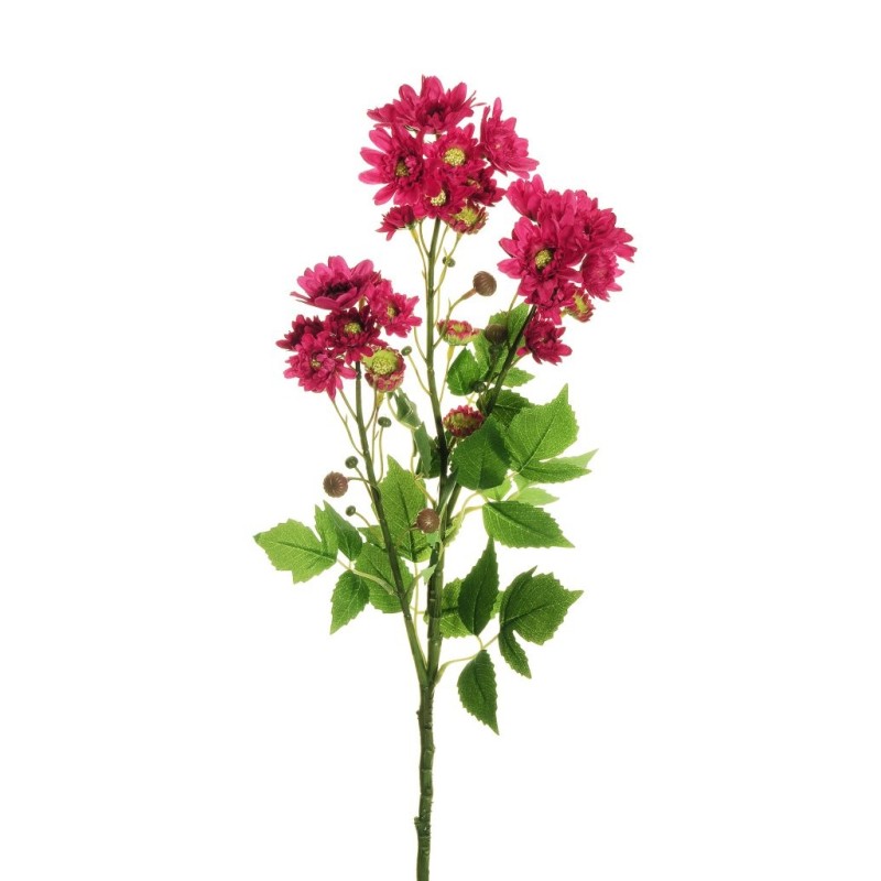 Lot de 12 - Tige artificielle de chrysanthème X3, 78 cm - fuchsia foncé 