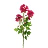 Lot de 12 - Tige artificielle de chrysanthème X3, 78 cm - fuchsia foncé 