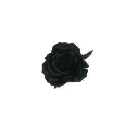 Lot de 48 - Tête artificielle de rose Queen, D. 12 cm - noir 