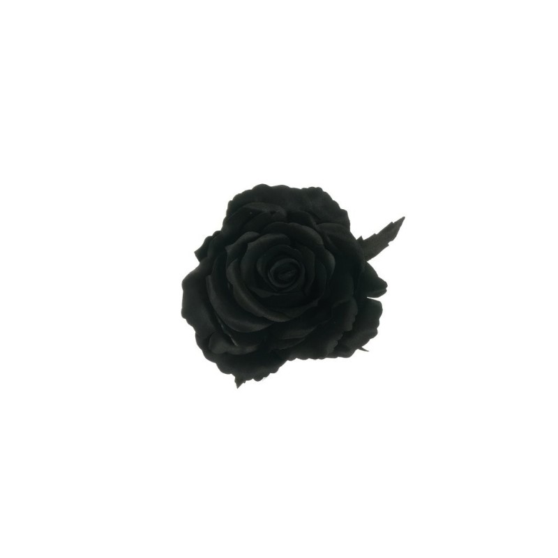 Lot de 48 - Tête artificielle de rose Queen, D. 12 cm - noir 