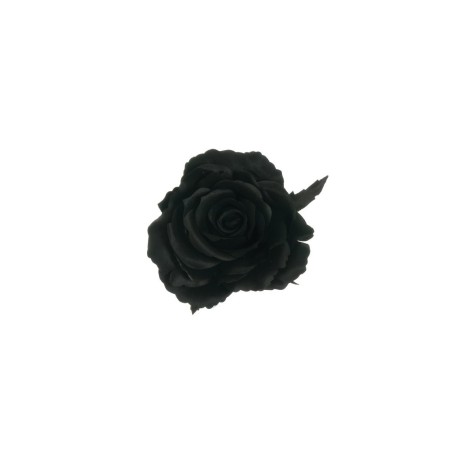 Lot de 48 - Tête artificielle de rose Queen, D. 12 cm - noir 