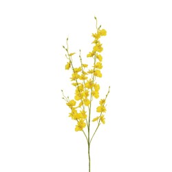 Lot de 24 - Tige artificielle d'orchidée oncidium X5, 92 cm - jaune 