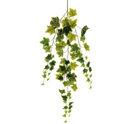 Lot de 12 - Tige suspendue artificielle de lierre toucher réel X3, 105 cm - panaché 
