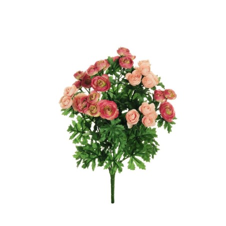 Lot de 24 - Mini buisson artificiel de renoncules X9, 41 cm - rose mauve 