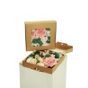 Lot de 12 - Jardinière artificielle de fleurs assorties X21, 25 x 25 cm - rose crème 
